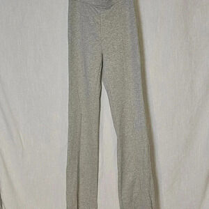 No Vacancy Wide Leg High Waisted Side Leg Zipper Accent Gray Leggings SZ L